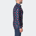 Fibonacci Skull Printed Button-Up // Black (XL)