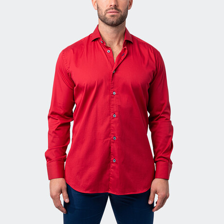 Eins Soft Butter Button-Up // Red (S)