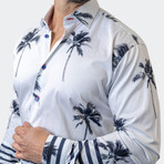 Fibonacci Nuit Palm Button-Up // White (4XL)