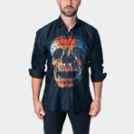Fibonacci Skull Prizm Button-Up // Black (3XL)