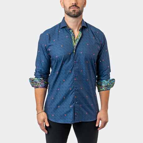 Eins Symbols 12 Button-Up// Blue (S)