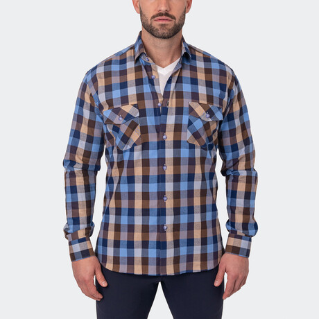 Flannel Checkbrown Button-Up // Brown (S)