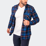 Flannel Large Plaid Button-Up // Pink + Blue (S)