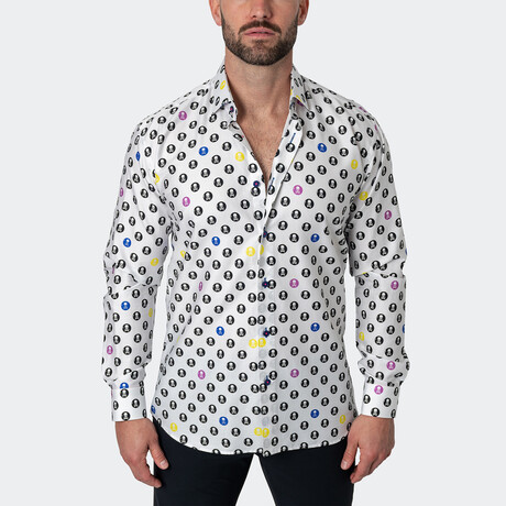 Fibonacci Skull Circle Button-Up // White (S)
