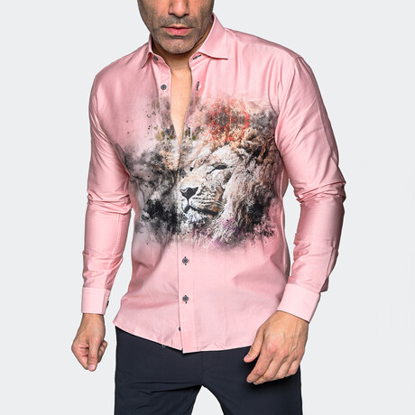 Fibonacci Lion King Button-Up  // Light Pink (S)