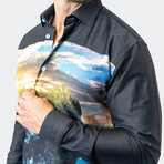 Fibonacci Skull Sland Button-Up // Black (3XL)