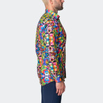 Fibonacci Acid Skull Button-Up // Multicolor (3XL)