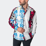 Fibonacci Hand Skull Button-Up // White (L)