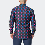 Fibonacci Skull Printed Button-Up // Black (XL)