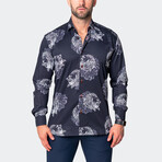 Fibonacci Lion Paisley Button-Up // Black (3XL)