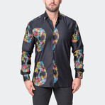 Fibonacci Skull Macro Button-Up // Black (2XL)