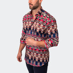 Fibonacci Mirrors Button-Up // Red (2XL)