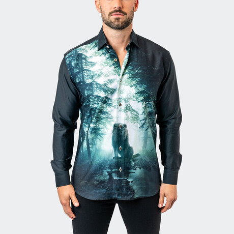 Fibonacci LionForest 17 Button-Up // Black (S)
