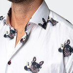 Fibonacci Dog Champagne Button-Up // White (S)