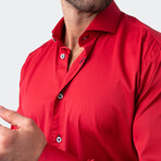 Eins Soft Butter Button-Up // Red (L)