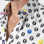 Fibonacci Skull Circle Button-Up // White (XL)