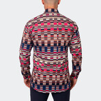 Fibonacci Mirrors Button-Up // Red (2XL)