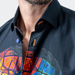 Fibonacci Skull Prizm Button-Up // Black (3XL)