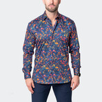 Fibonacci Splat Button-Up // Blue (2XL)