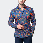 Fibonacci Splat Button-Up // Blue (2XL)