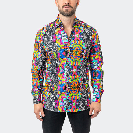 Fibonacci Acid Dog 05 Button-Up // Multicolor (S)