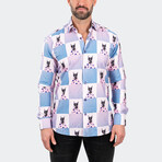 Fibonacci Snoop Button-Up // Light Blue + Light Pink (4XL)