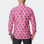 Fibonacci Skull Sonic Button-Up // Pink (2XL)