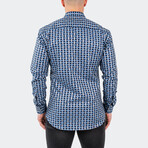Eins Jacq Digi Weave Button-Up // Blue (L)