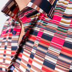 Fibonacci Mirrors Button-Up // Red (2XL)