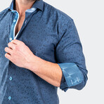 Eins Jacq Fox Trot Button-Up // Navy (4XL)