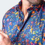 Fibonacci Splat Button-Up // Blue (2XL)