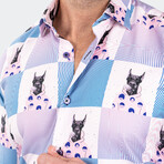 Fibonacci Snoop Button-Up // Light Blue + Light Pink (4XL)