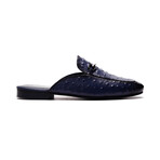 Apollo Embosseed Ostrich Leather Bit Slides // Blue (US: 7)