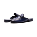 Apollo Embosseed Ostrich Leather Bit Slides // Blue (US: 7)