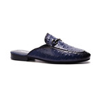 Apollo Embosseed Ostrich Leather Bit Slides // Blue (US: 7)