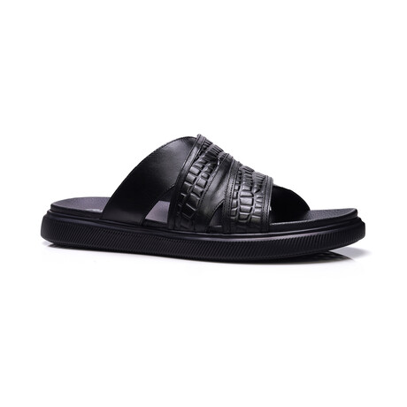 Rhythm Leather Slide // Black (US: 7)