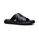 Rhythm Leather Slide // Black (US: 7)