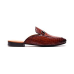 Apollo Embosseed Croc Leather Bit Slides // Tan (US: 7)