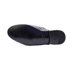 Apollo Embosseed Croc Leather Bit Slides // Black (US: 7)