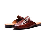 Apollo Embosseed Croc Leather Bit Slides // Tan (US: 7)