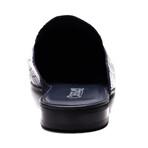 Apollo Embosseed Croc Leather Bit Slides // Black (US: 7)