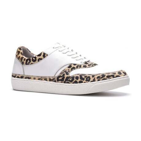 Lennox Leather Sneaker // White + Leopard (US: 7)