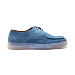 Echo Embossed Suede Derby Sneaker // Niagara Blue (US: 7)