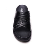 Rhythm Leather Slide // Black (US: 7)
