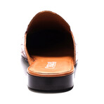 Apollo Embosseed Croc Leather Bit Slides // Tan (US: 7)