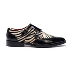 Kai Patent Leather Double Monk // Black + Zebra (US: 7)