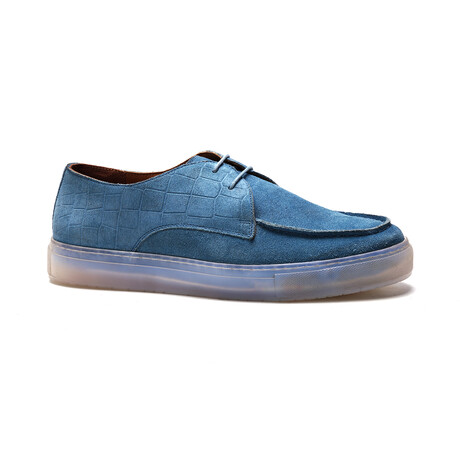 Echo Embossed Suede Derby Sneaker // Niagara Blue (US: 7)