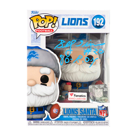 Billy Sims // Detroit Lions // Signed 'SANTA' Funko Pop #192