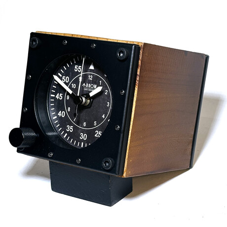 High Altitude Clock // Wood Case + Black Dial