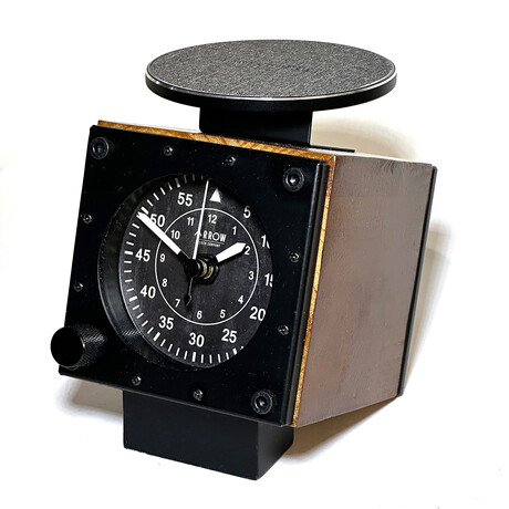 High Altitude Clock & Charger // Wood Case + Black Dial